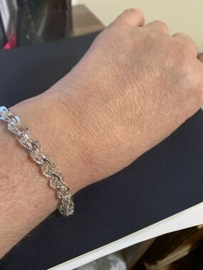 Silver-Tone Twisted Link Bracelet